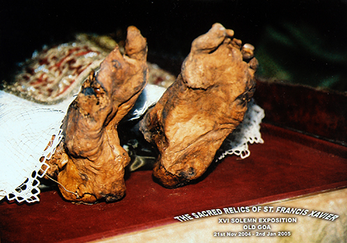 Holy feet: the sacred relics of St. Francis Xavier. Old Goa, India